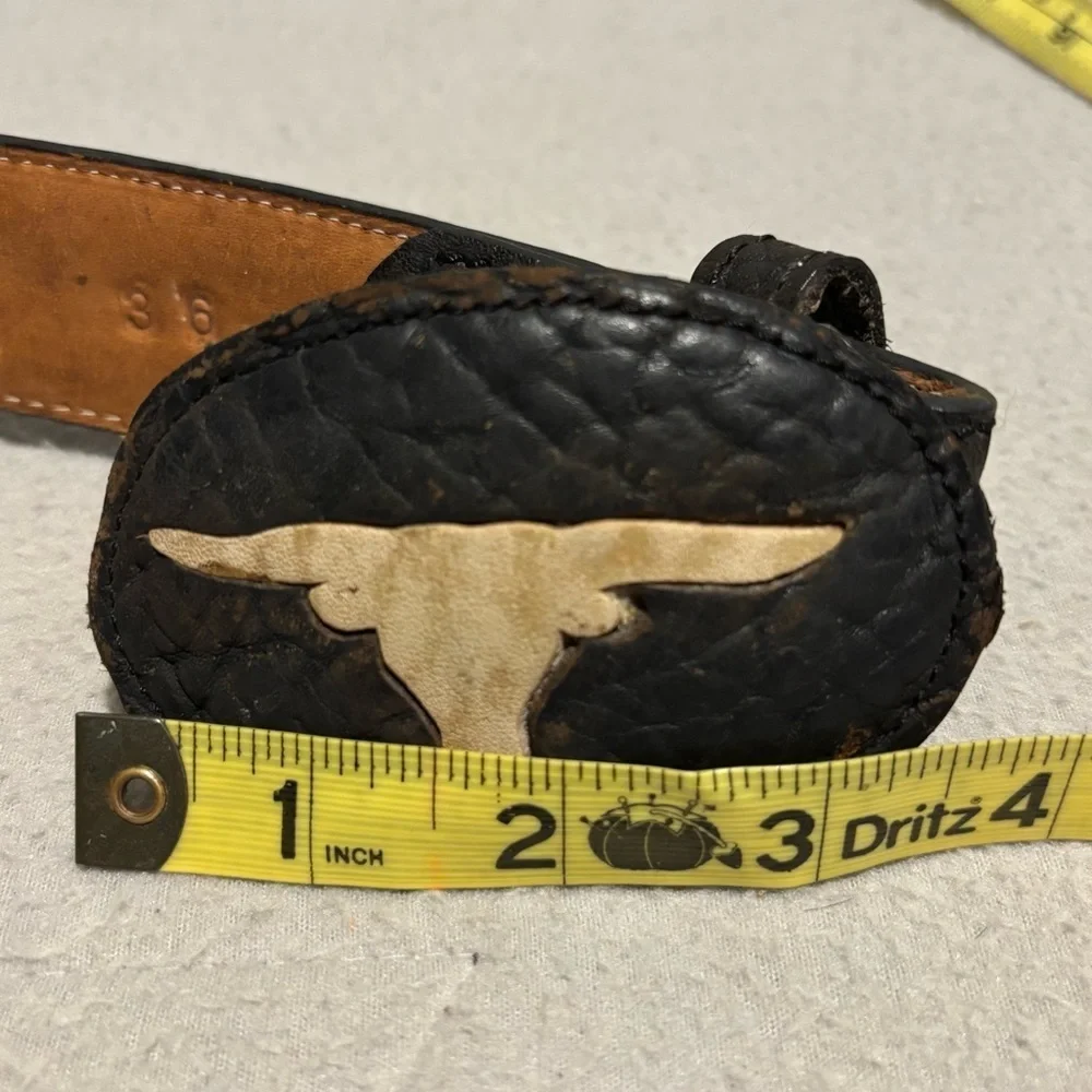Ri-Ram Men’s Black Leather Belt Made in Mexico size 36